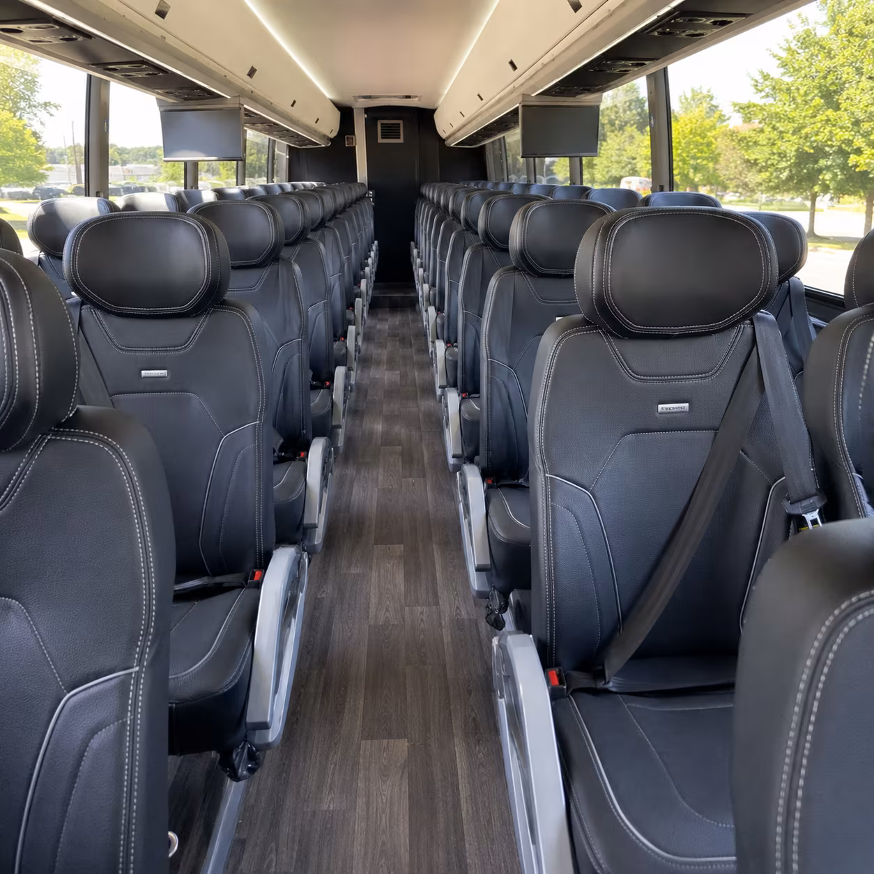 asheville charter bus services interior